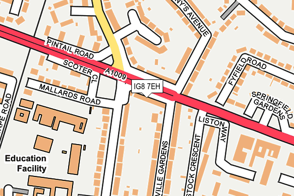 IG8 7EH map - OS OpenMap – Local (Ordnance Survey)