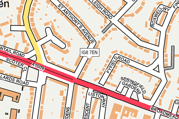 IG8 7EN map - OS OpenMap – Local (Ordnance Survey)