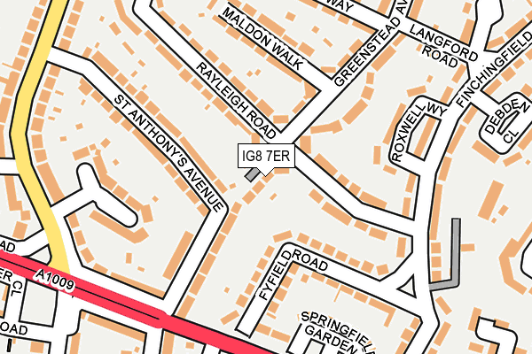 IG8 7ER map - OS OpenMap – Local (Ordnance Survey)