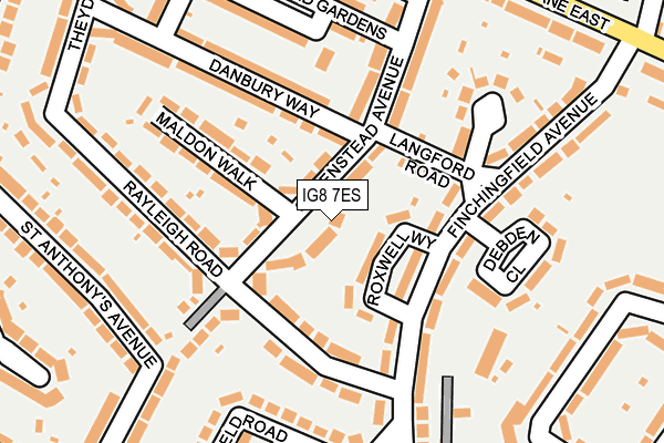 IG8 7ES map - OS OpenMap – Local (Ordnance Survey)
