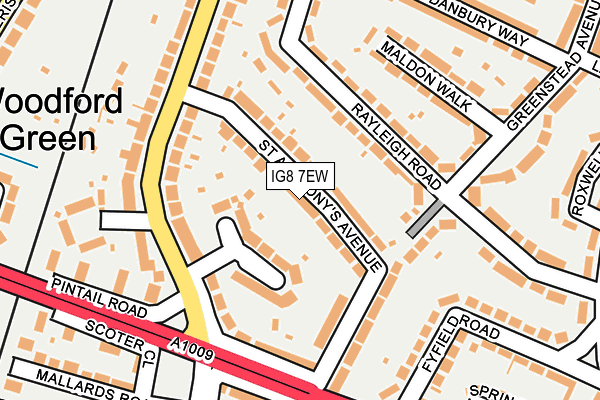 IG8 7EW map - OS OpenMap – Local (Ordnance Survey)