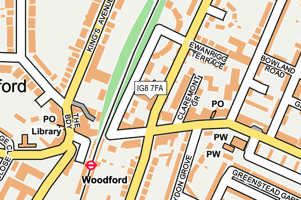 IG8 7FA map - OS OpenMap – Local (Ordnance Survey)