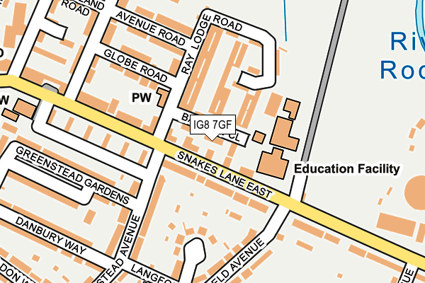 IG8 7GF map - OS OpenMap – Local (Ordnance Survey)