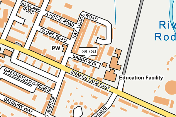 IG8 7GJ map - OS OpenMap – Local (Ordnance Survey)