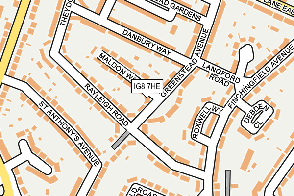 IG8 7HE map - OS OpenMap – Local (Ordnance Survey)