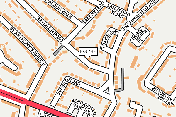 IG8 7HF map - OS OpenMap – Local (Ordnance Survey)