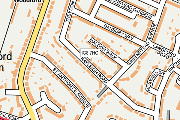 IG8 7HG map - OS OpenMap – Local (Ordnance Survey)