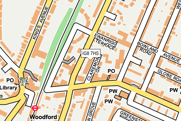 IG8 7HS map - OS OpenMap – Local (Ordnance Survey)