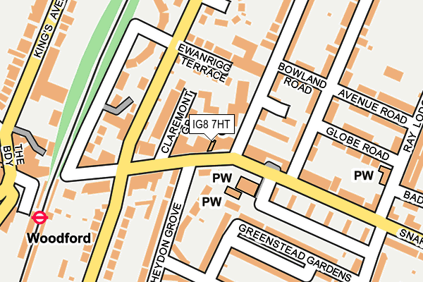 IG8 7HT map - OS OpenMap – Local (Ordnance Survey)