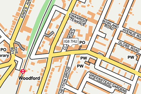 IG8 7HU map - OS OpenMap – Local (Ordnance Survey)