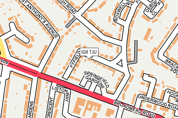 IG8 7JU map - OS OpenMap – Local (Ordnance Survey)