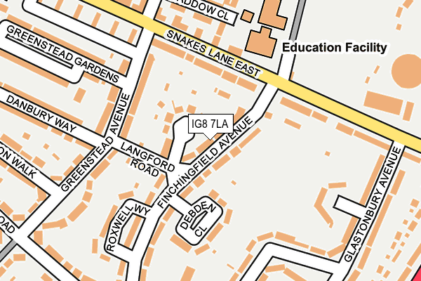 IG8 7LA map - OS OpenMap – Local (Ordnance Survey)