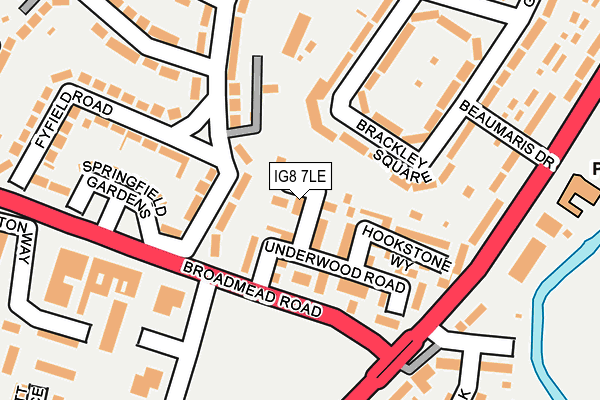 IG8 7LE map - OS OpenMap – Local (Ordnance Survey)