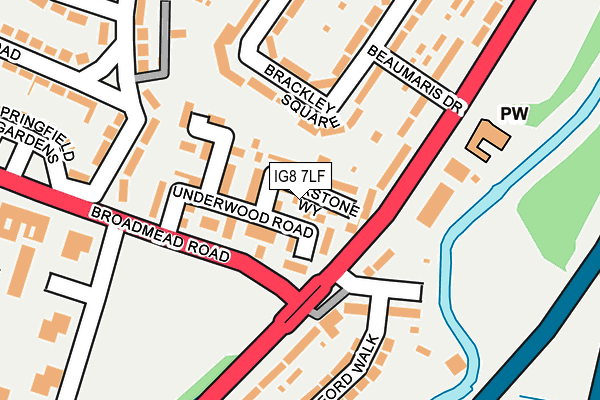 IG8 7LF map - OS OpenMap – Local (Ordnance Survey)