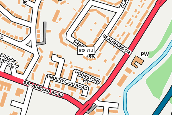 IG8 7LJ map - OS OpenMap – Local (Ordnance Survey)