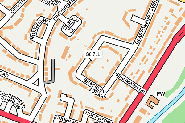 IG8 7LL map - OS OpenMap – Local (Ordnance Survey)