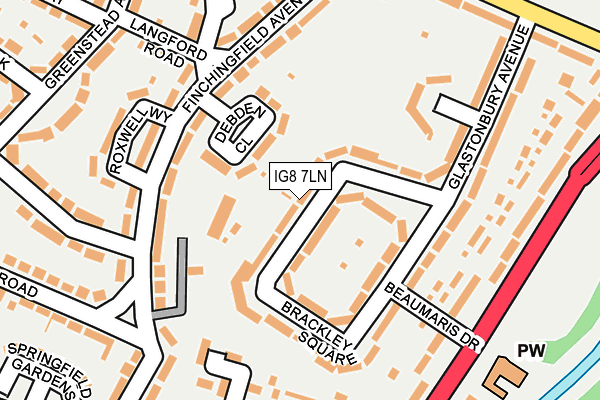 IG8 7LN map - OS OpenMap – Local (Ordnance Survey)