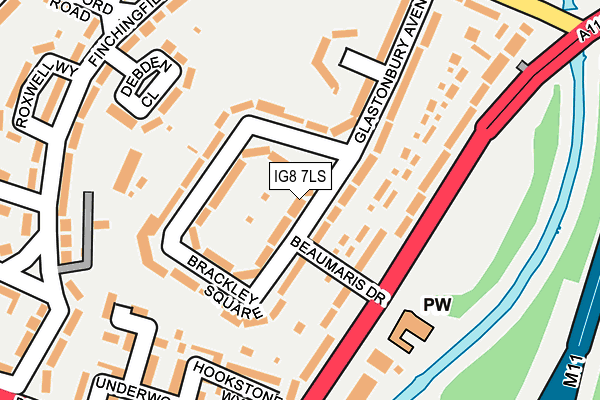 IG8 7LS map - OS OpenMap – Local (Ordnance Survey)