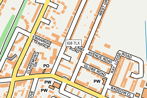 IG8 7LX map - OS OpenMap – Local (Ordnance Survey)