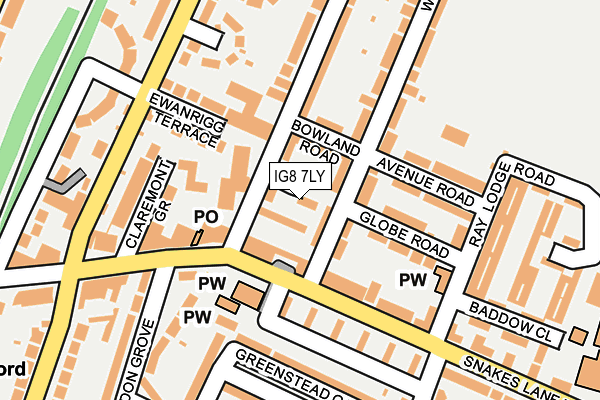 IG8 7LY map - OS OpenMap – Local (Ordnance Survey)