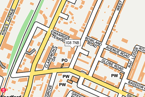 IG8 7NB map - OS OpenMap – Local (Ordnance Survey)