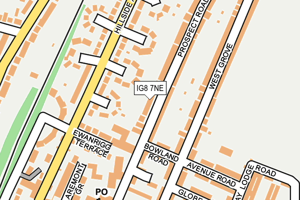 IG8 7NE map - OS OpenMap – Local (Ordnance Survey)