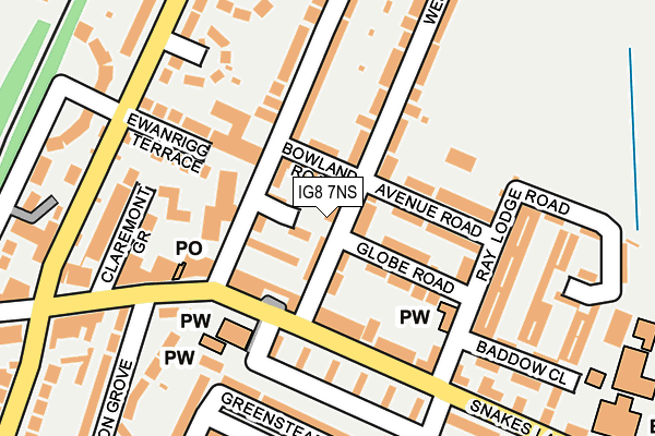 IG8 7NS map - OS OpenMap – Local (Ordnance Survey)