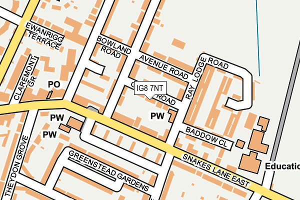 IG8 7NT map - OS OpenMap – Local (Ordnance Survey)