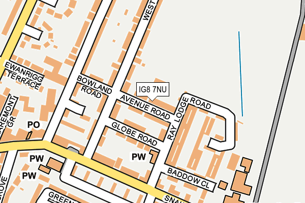 IG8 7NU map - OS OpenMap – Local (Ordnance Survey)