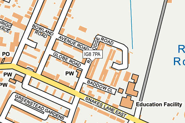 IG8 7PA map - OS OpenMap – Local (Ordnance Survey)