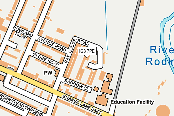 IG8 7PE map - OS OpenMap – Local (Ordnance Survey)