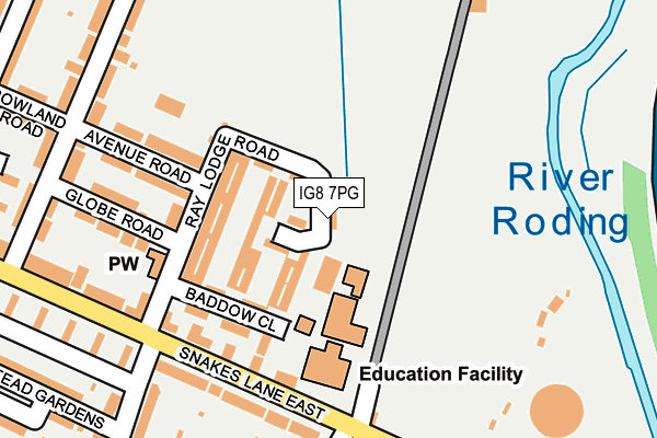 IG8 7PG map - OS OpenMap – Local (Ordnance Survey)