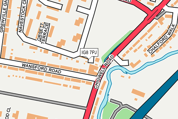 IG8 7PJ map - OS OpenMap – Local (Ordnance Survey)