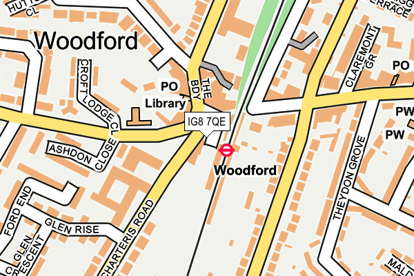 IG8 7QE map - OS OpenMap – Local (Ordnance Survey)