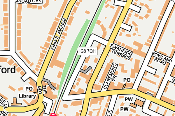 IG8 7QH map - OS OpenMap – Local (Ordnance Survey)