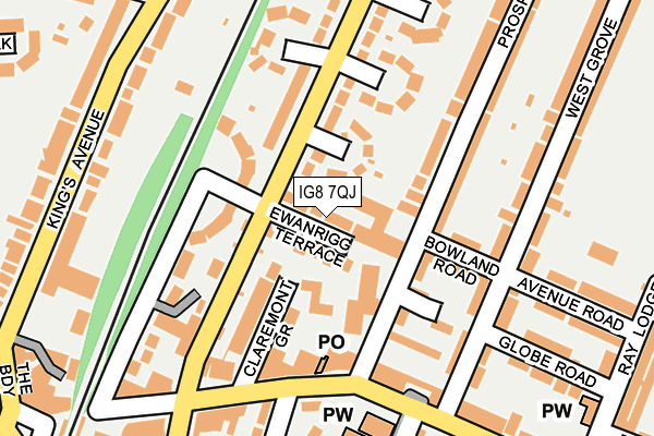 IG8 7QJ map - OS OpenMap – Local (Ordnance Survey)