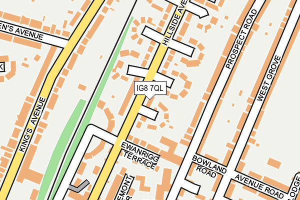 IG8 7QL map - OS OpenMap – Local (Ordnance Survey)