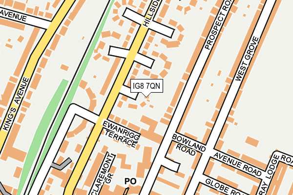 IG8 7QN map - OS OpenMap – Local (Ordnance Survey)