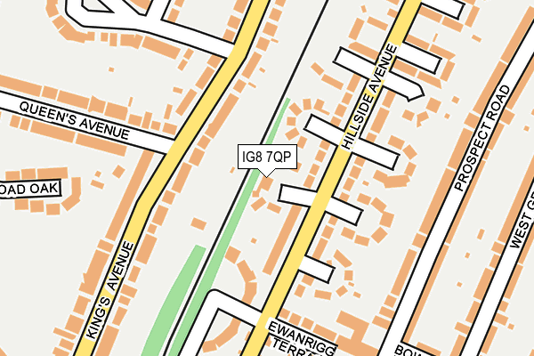 IG8 7QP map - OS OpenMap – Local (Ordnance Survey)