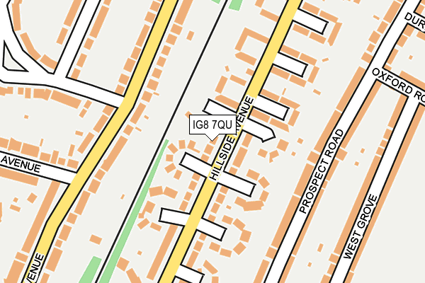 IG8 7QU map - OS OpenMap – Local (Ordnance Survey)