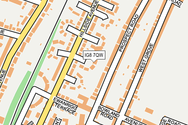 IG8 7QW map - OS OpenMap – Local (Ordnance Survey)