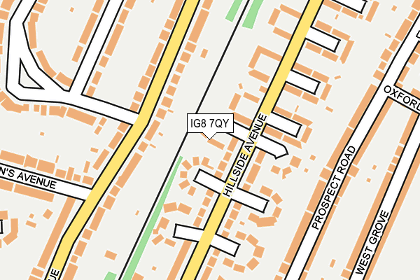 IG8 7QY map - OS OpenMap – Local (Ordnance Survey)