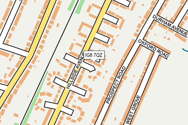 IG8 7QZ map - OS OpenMap – Local (Ordnance Survey)