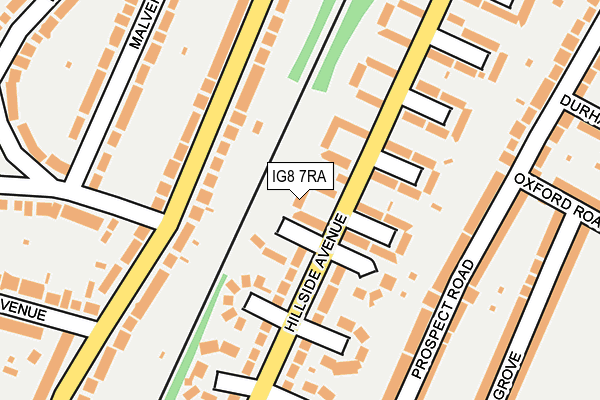 IG8 7RA map - OS OpenMap – Local (Ordnance Survey)