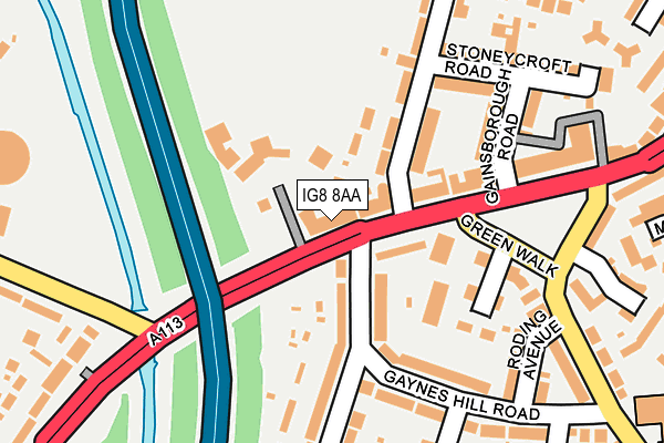 IG8 8AA map - OS OpenMap – Local (Ordnance Survey)