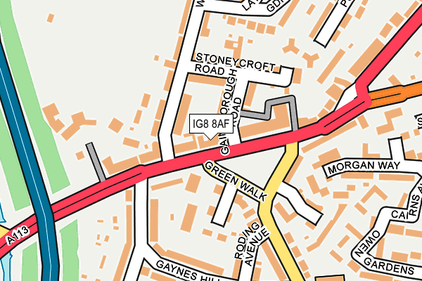 IG8 8AF map - OS OpenMap – Local (Ordnance Survey)