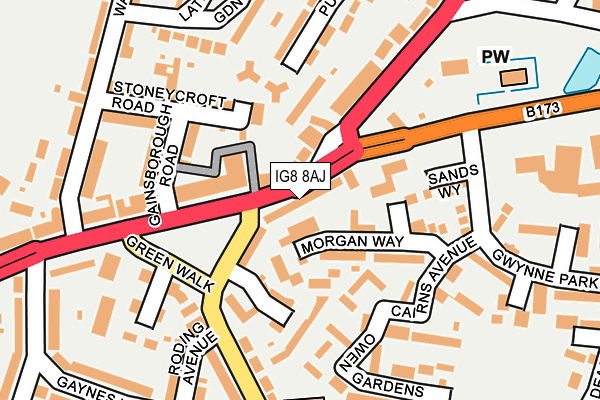 IG8 8AJ map - OS OpenMap – Local (Ordnance Survey)