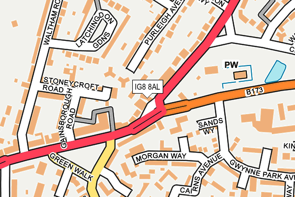 IG8 8AL map - OS OpenMap – Local (Ordnance Survey)