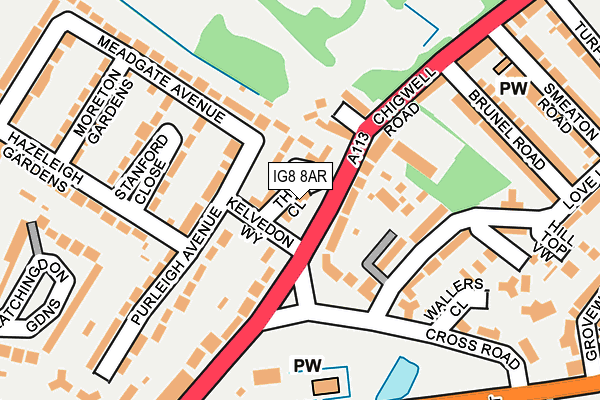 IG8 8AR map - OS OpenMap – Local (Ordnance Survey)