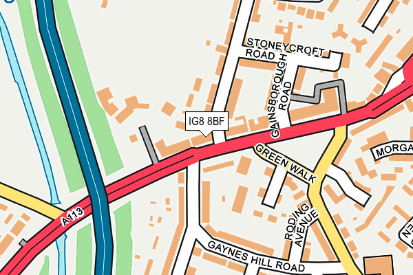 IG8 8BF map - OS OpenMap – Local (Ordnance Survey)